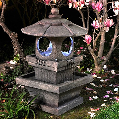 Outdoor Water Fountains Lighted Asian Zen Backyard Garden Water Fountain With Pump