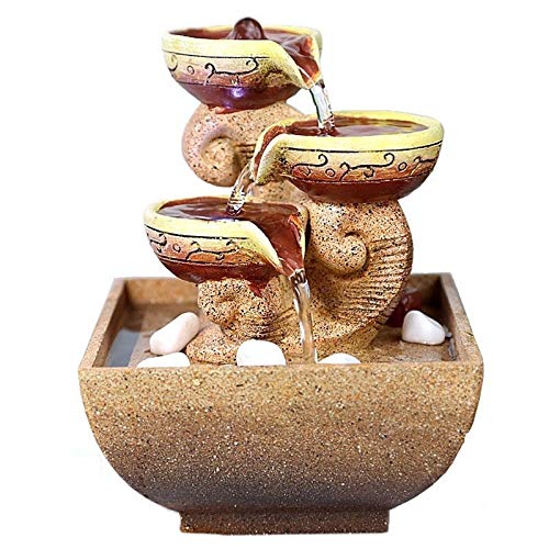 Home Kitchen Tabletop Fountains Indoor Water Fountains Office Desktop Gift Home Decorations Humidification Artificial Stones Craft Office Fountain 110V 220V Color  F