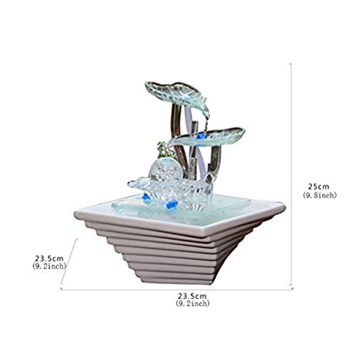 LIN-rlp Sculptures Water OrnamentsHome Decoration Water Humidifier Office Fountain Decoration Tabletop Fountain with Light-Desktop Fountain 98inch Color  Desktop Fountain Size  98inch