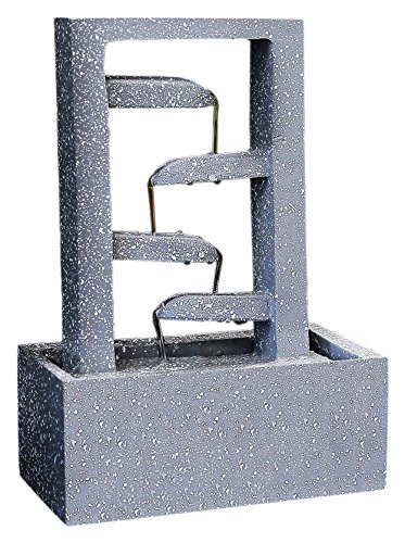 SereneLife 4-Tier Water Fountain Decoration - Cool Indoor Outdoor Portable Electric Tabletop Decorative Zen Meditation Waterfall Decor Kit Includes Submersible Pump and Power Adapter - SLTWF40