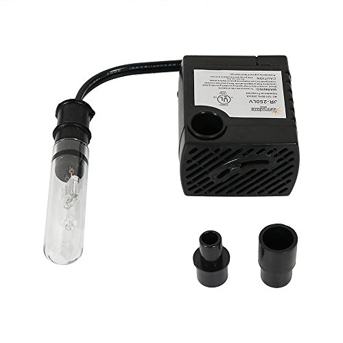 Sunnydaze Submersible Indoor Water Fountain Pump with Transformer and Finger Light Use for Small Fountains or Aquariums 24 Volt 70 GPH