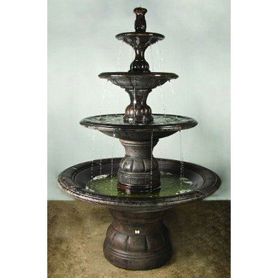 Henri Studio 7535 Grande Contemporary Four Tier Fountain Pedestal