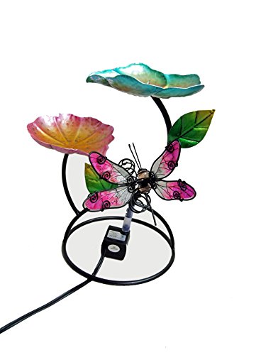 Continental Art Center Metal And Glass Dragonfly Fountain 10 By 10 By 15-inch