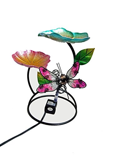 Continental Art Center Metal And Glass Dragonfly Fountain 10 By 10 By 15-inch