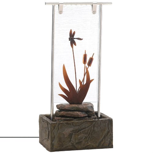 Glass Panel Dragonfly Water Fountain
