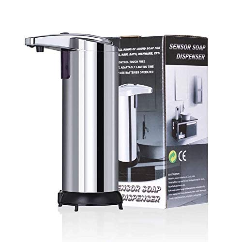 Automatic Soap Dispenser Upgraded Waterproof Base Hands Free 250ml Touchless Infrared Motion Sensor Stainless Steel Countertop Soap Dispensers For Bathroom KitchenOffice Hotel Restaurant