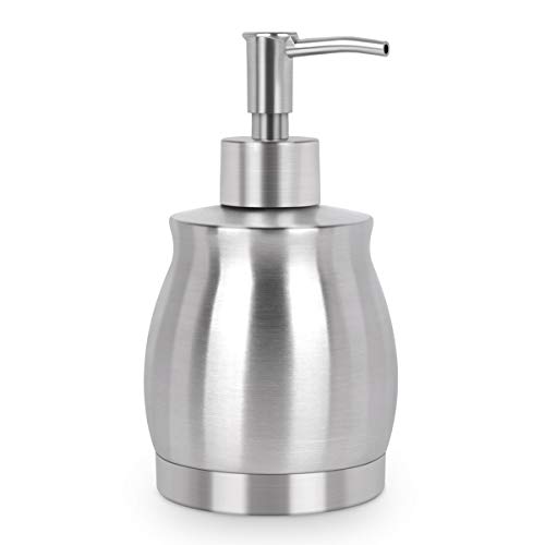 LaLa Dolce Stainless Steel Countertop Soap Dispenser Prime 390ml Liquid Bottle for Kitchen Bathroom Hand Dish Lotion