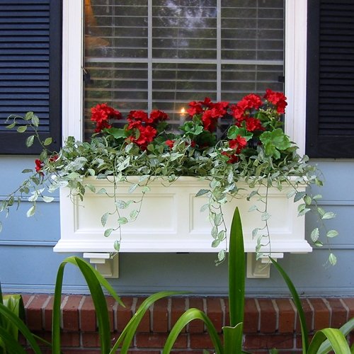 Mayne Fairfield 36 Window Box Combo with Corbel Brackets - White 3