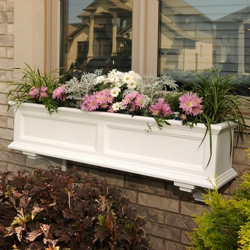 Mayne Fairfield 48 Window Box Combo with Corbel Brackets - White 4