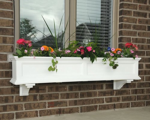 Mayne Fairfield 60 Window Box Combo with Corbel Brackets - White 5