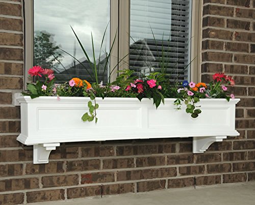 Mayne Fairfield 60 Window Box Combo with Corbel Brackets - White 5