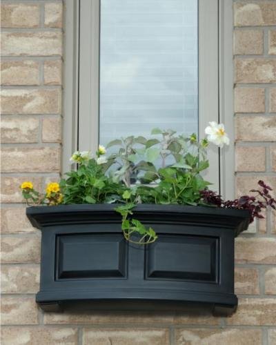 Mayne Nantucket 24 Window Box Combo with Corbel Brackets - Black 2