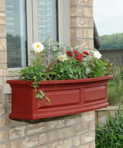 Mayne Nantucket 48 Window Box Combo with Corbel Brackets - Red 4