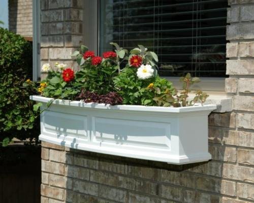 Mayne Nantucket 48 Window Box Combo with Corbel Brackets - White 4