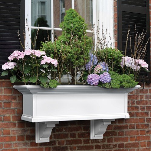 Mayne Yorkshire II 36 Window Box Combo with Corbel Brackets White 3