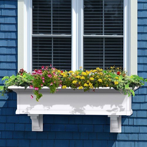 Mayne Yorkshire II 48 Window Box Combo with Corbel Brackets White 4