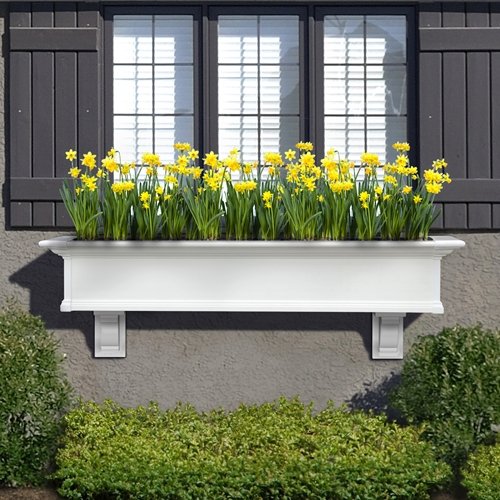 Mayne Yorkshire II 60 Window Box Combo with Corbel Brackets White 5