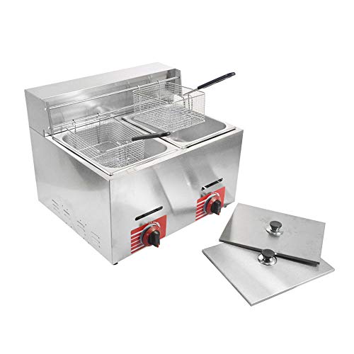 Commercial Stainless Steel Countertop Propane Gas Fryer with 10L2 Basket