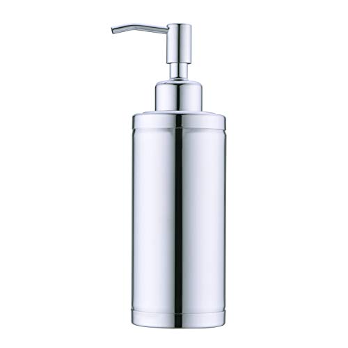 Kmeino Full Stainless Steel Countertop Soap Dispenser Prime 300 ML Liquid Bottle for Kitchen Bathroom Hand Dish Lotion B1-04-DG