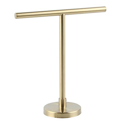 Modern Hand Towel Holder Tree Rack Free Standing SUS 304 Stainless Steel Countertop Towel Ring Brushed PVD Zirconium Gold