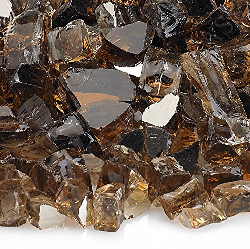 American Fireglass 10-Pound Reflective Fire Glass with Fireplace Glass and Fire Pit Glass 12-Inch Copper