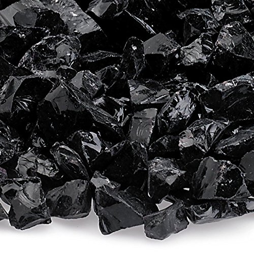 American Fireglass 9 To 12mm Recycled Landscape Fire Pit And Outdoor Fireplace Glass Black Onyx Small