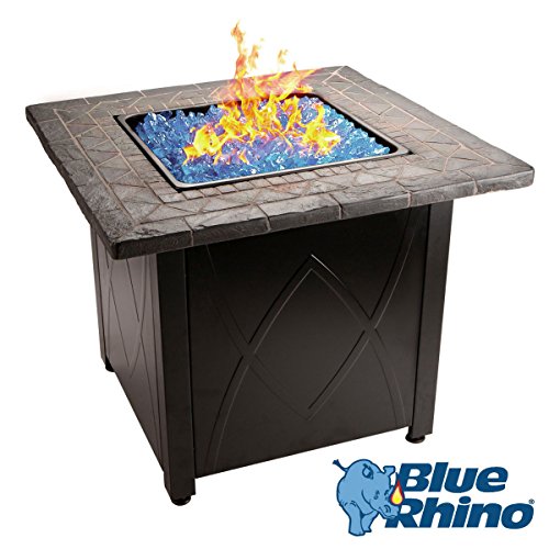 Blue Rhino Outdoor Propane Gas Fire Pit blue Fireglass