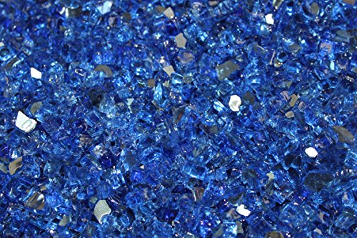 Fireglass 10-pound Reflective Fire Glass With Fireplace Glass And Fire Pit Glass 14-inch Cobalt Blue