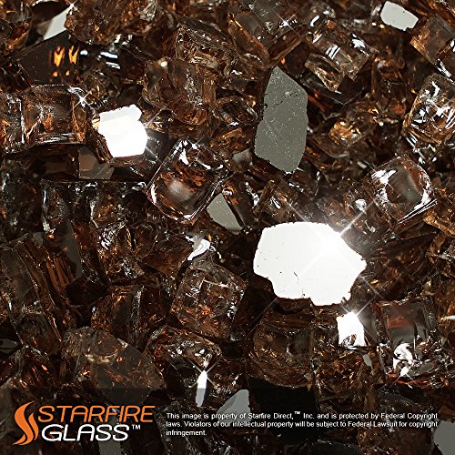 Starfire GlassÂ 20-Pound x 12-Inch Rich-Copper Reflective Supreme Fire Glass for Fireplace Glass and Fire Pit Glass