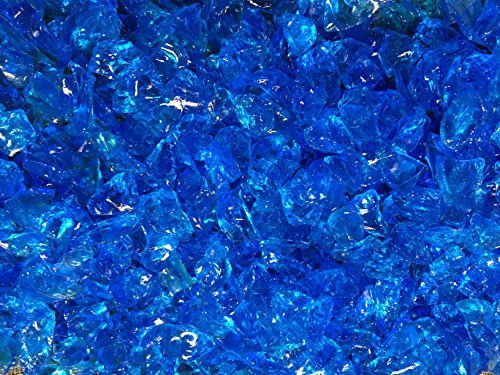 10-pound Bermuda Blue Crushed Fire Glass 38-12 Firepit Glass 10 Pounds