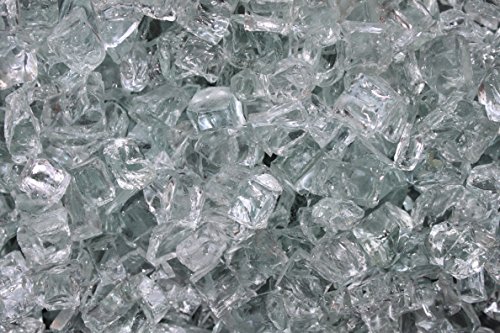 Arctic Ice Clear Fire Glass 12 Firepit Glass Premium 10 Pound Great for Fire Pit Fireglass or Fireplace Glass