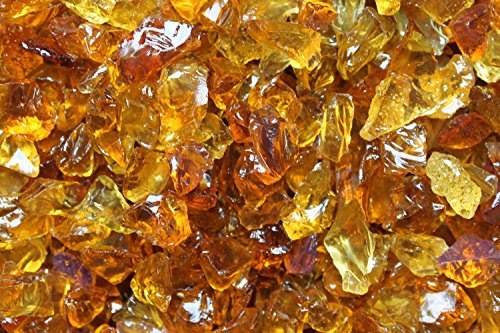 Fire Pit Essentials Fire Glass For Fireplace And Firepit Fireglass 10 Pound 38 - 12 Inch Amber Non Reflective