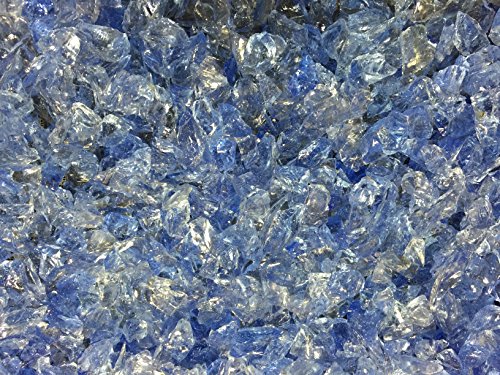 Lake Tahoe Blue Crushed Fire Glass 38-12 Firepit Glass 10 Pounds