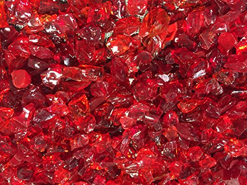 Marlboro Red Crushed Fire Glass 12-34 Firepit Glass 10 Pounds