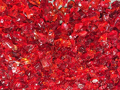Marlboro Red Crushed Fire Glass 38-12 Firepit Glass 10 Pounds