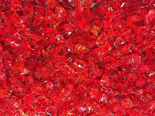 Molten Orange Crushed Fire Glass 12&quot-34&quot Firepit Glass 10 Pounds