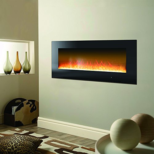 Cambridge Metropolitan 56 In Wall-Mount Electronic Fireplace with Flat Panel and Crystal Rocks