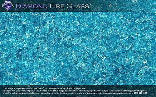Diamond Fire Glass Fire Pit Fireplace 60 Pounds - Bahama Blue Crystal