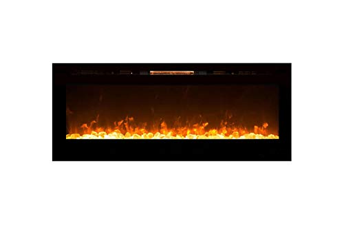 Gibson Living Alpine 60 Inch Crystal Built-in Recessed Wall Mounted Electric Fireplace