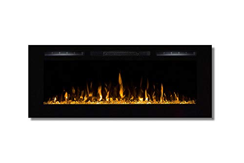 Moda Flame 50 Inch Cynergy Crystal Stone Built-In Wall Mounted Electric Fireplace