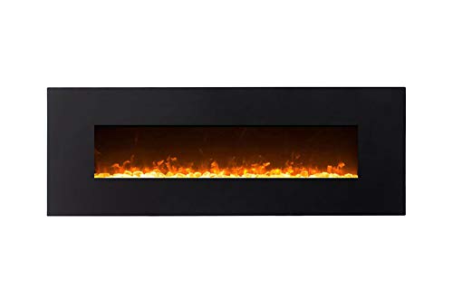 Regal Flame Erie Black 72-inch Crystal Ventless Heater Electric Wall Mounted Fireplace Better Than Wood Fireplaces Gas Logs Fireplace Inserts Log Sets Gas Fireplaces Space Heaters Propane
