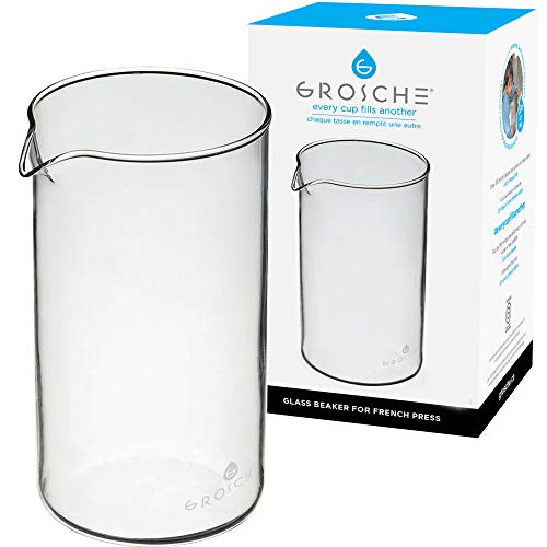 GROSCHE 800 ml  27 oz Replacement Glass French Press Beaker for all makes of French Presss borosilicate heat-resistant glass