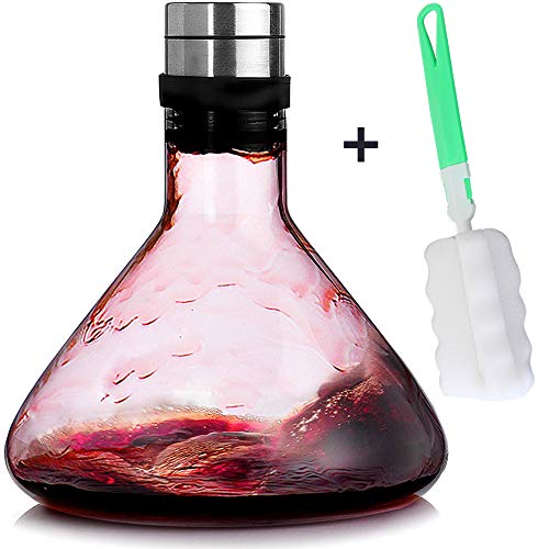 NORTHOME Wine Breather carafe with lid 50oz100 Hand Blown Lead-free heat-resistant Glass Red Wine Carafe Wine Gift Wine Accessories gift