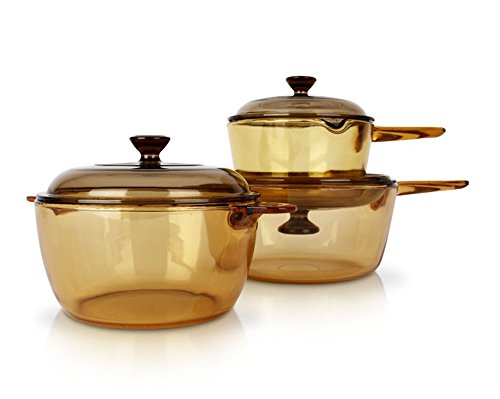 Visions Vs-337 Pot Kitchen Cookware Saucepan Heat-resistant Glass Cooking Pot Cookpot Pasta Pots 6p Set