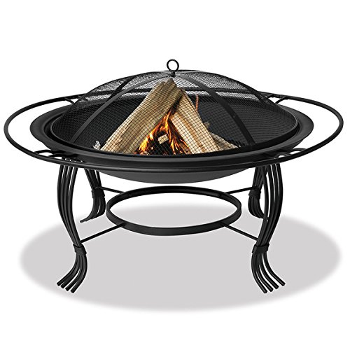 This Black Outdoor Firebowl Is a Perfect Solution for a Small Outdoor Living Area Balcony or Patio This Firepit Is Made with Wrought Iron and Has a 4 Log Capacity