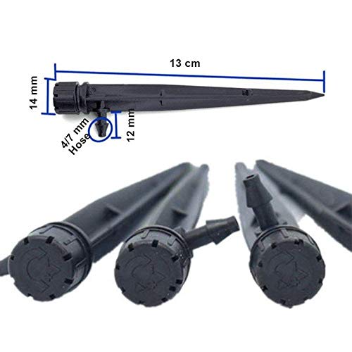 50 Pcs Drip Emitters Adjustable to 360 Degree Flow Water Irrigation System Drop and Supports 50 Pcs Perfect Stakes f