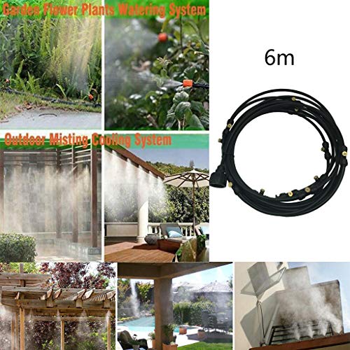 Coedfa Irrigation Hose Irrigation System Irrigation Pipe Outdoor Misting Cooling System Garden Irrigation Water Mister Nozzles Set Black A