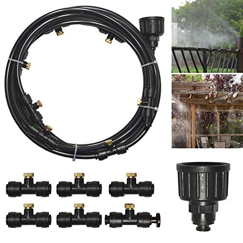 qiguch66 Lawn Sprinkler Kits12 Nozzles Garden Patio Mist Coolant System Garden Water Irrigation System Covering Large Area Durable Sprayer Sprinkler Cooling Spray Kits