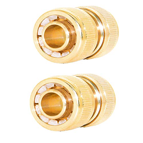 Joywayus 34 ID Hose Solid Brass Fitting Garden Tools Quick Repair Damaged Leaky Adapter Garden Water Irrigation Connector 2 Pack