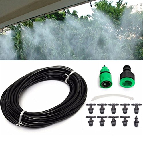 UNKE Durable Garden Water Mister Air Misting Cooling Irrigation System Sprinkler 10m